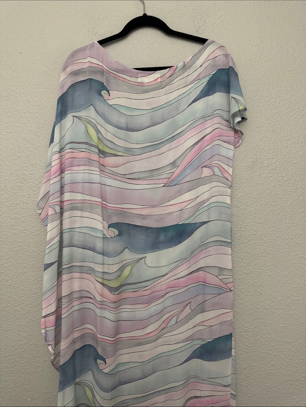 Mara Hoffman Swim One Shoulder Dashiki Waves Caftan Cover-Up OS One Size - Picture 9 of 12